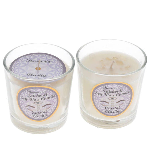 Crystal Votive Soy Candle - Clarity Quartz Patchouli Scented