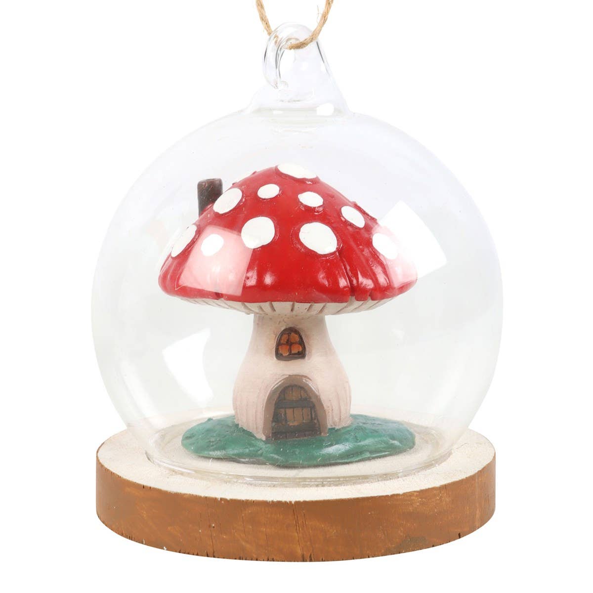 Gnome Sweet Gnome Mushroom Glass Dome Decoration