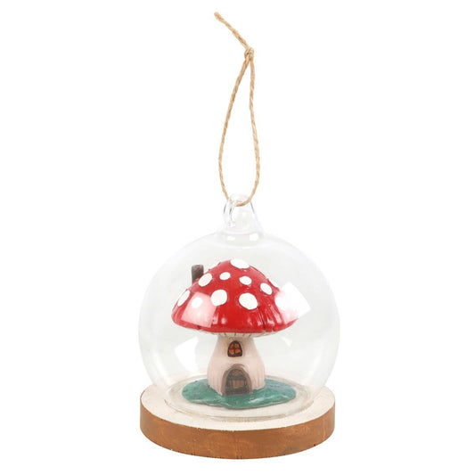 Gnome Sweet Gnome Mushroom Glass Dome Decoration