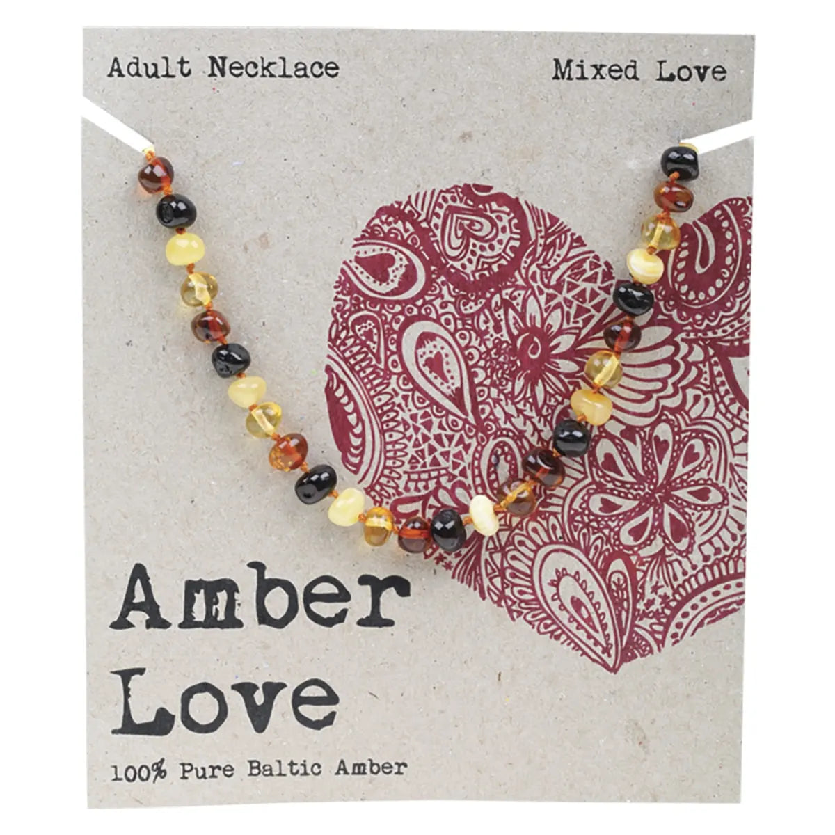 Amber Love Necklace // 100% Baltic Amber // Mixed