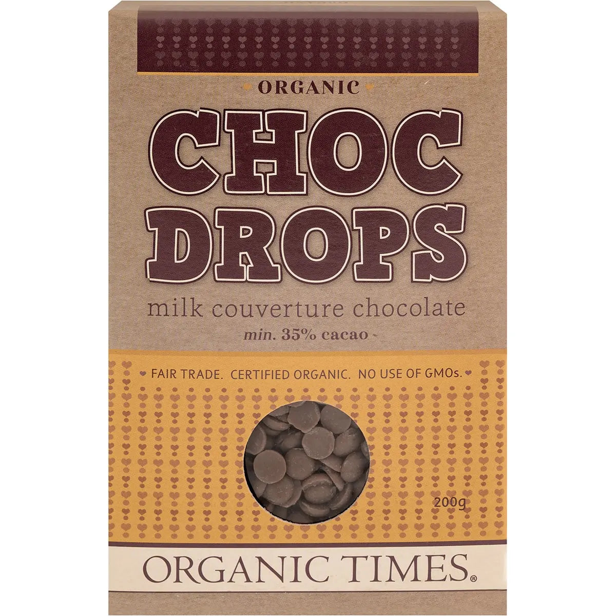 Organic Times Couverture Drops // Milk Choc