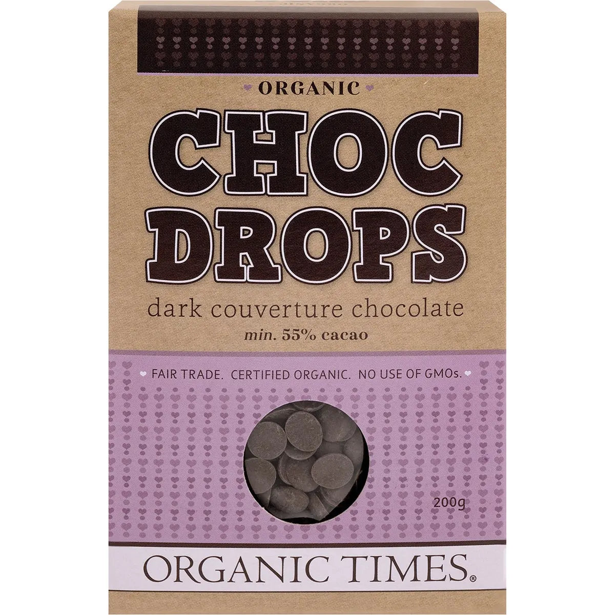 Organic Times Couverture Drops // Dark Choc