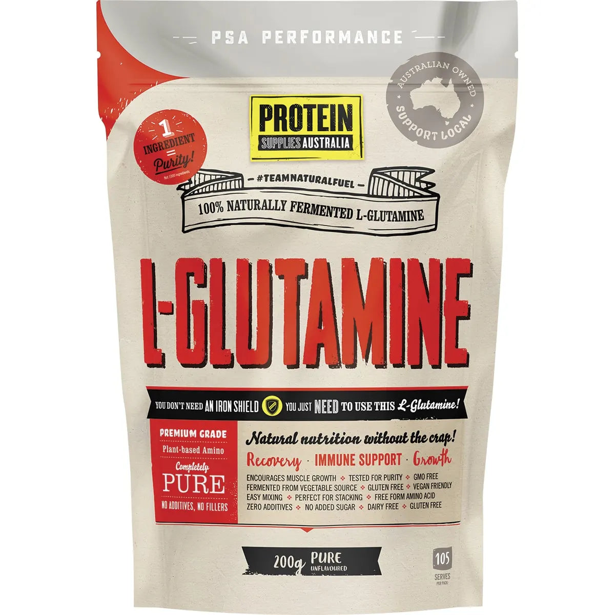 Protein Supplies Australia L-Glutamine Plant-Based Pure