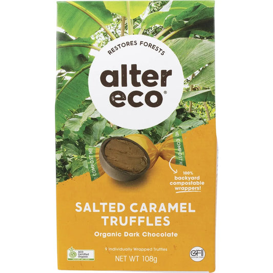 Alter Eco Chocolate Organic Dark Salted Caramel Truffles