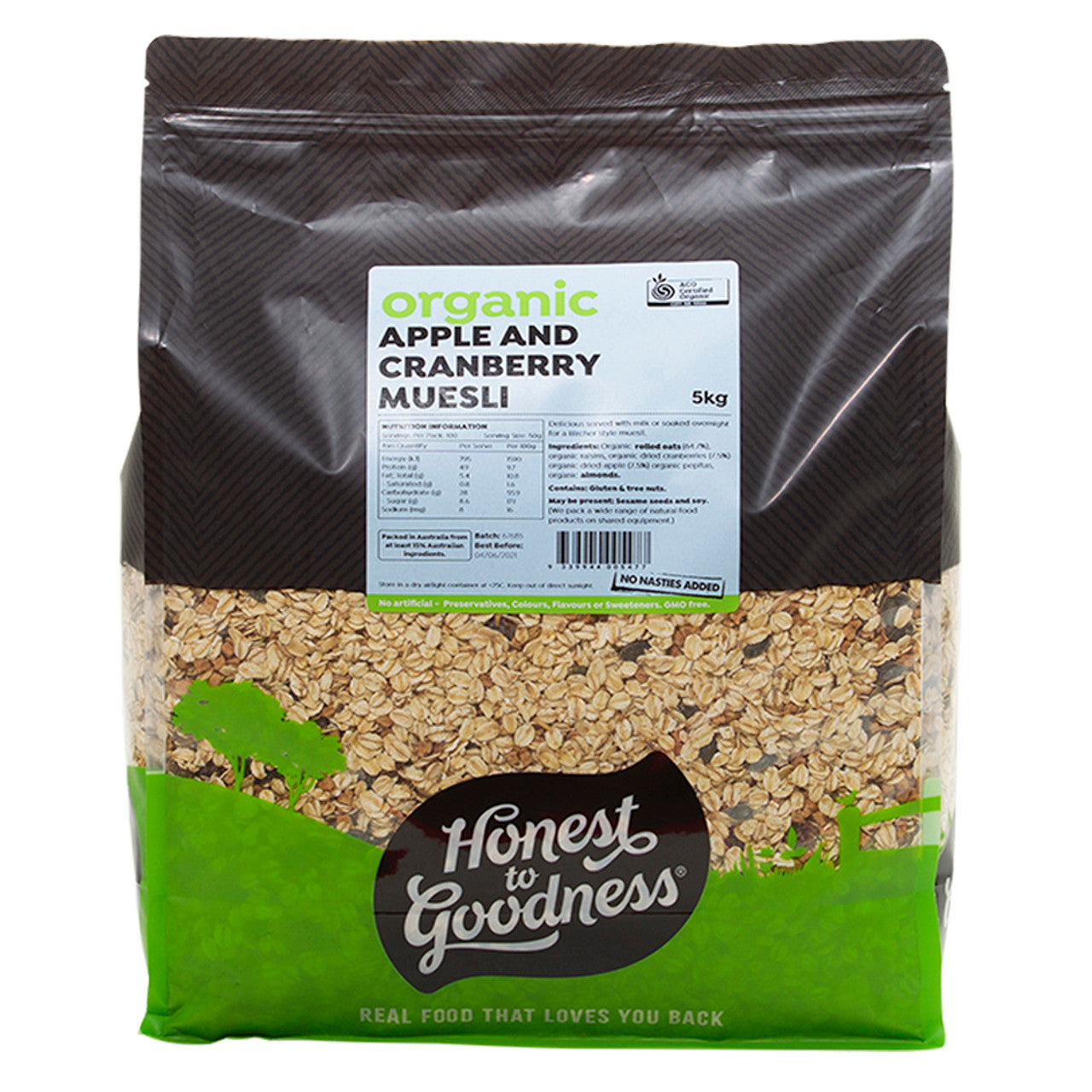 Honest To Goodness Organic Apple &. Cranberry Muesli