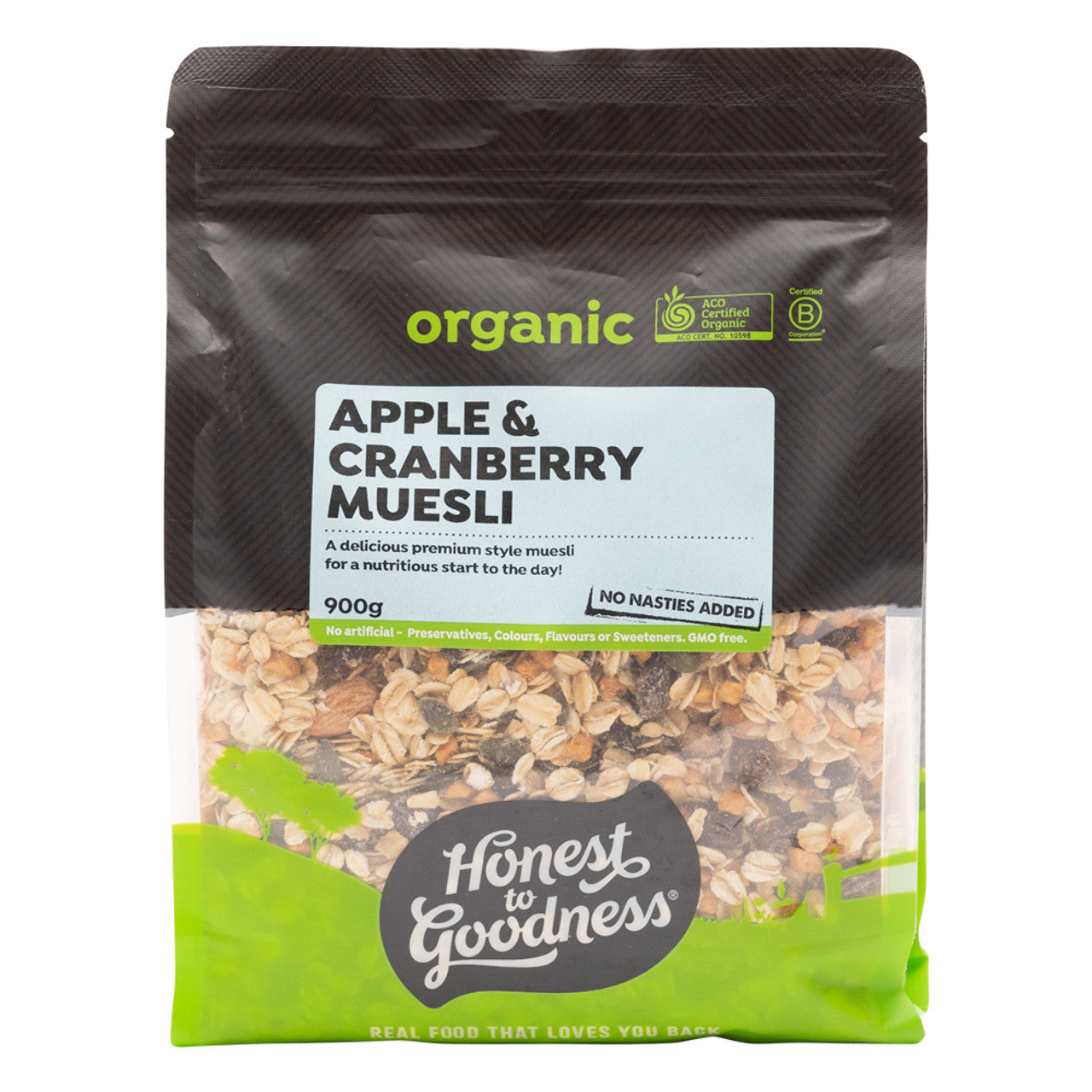 Honest To Goodness Organic Apple &. Cranberry Muesli