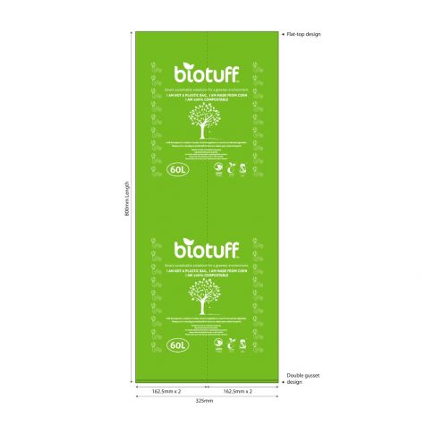 Biotuff General Use Bin Liners // Large // 60L 25 Bags