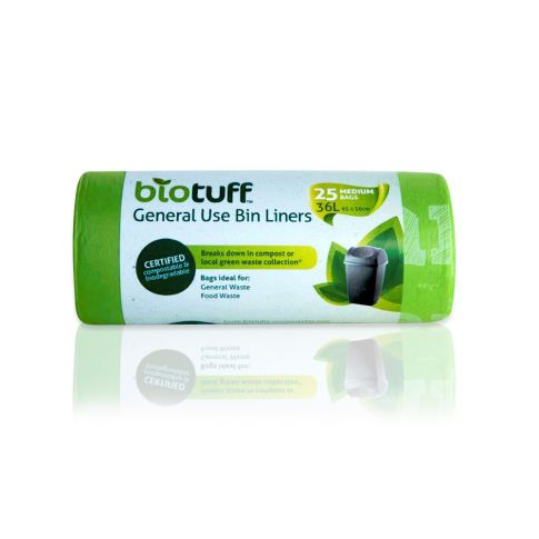 Biotuff General Use Bin Liners // Medium // 36L 25 Bags