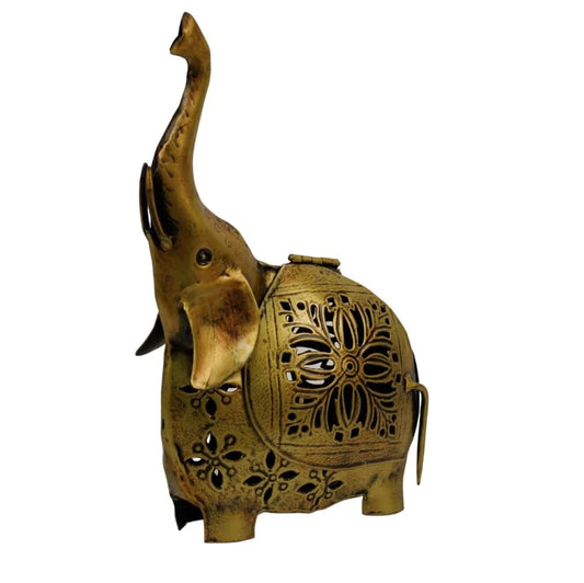 Candle Holder - Elephant Metal Tea Light