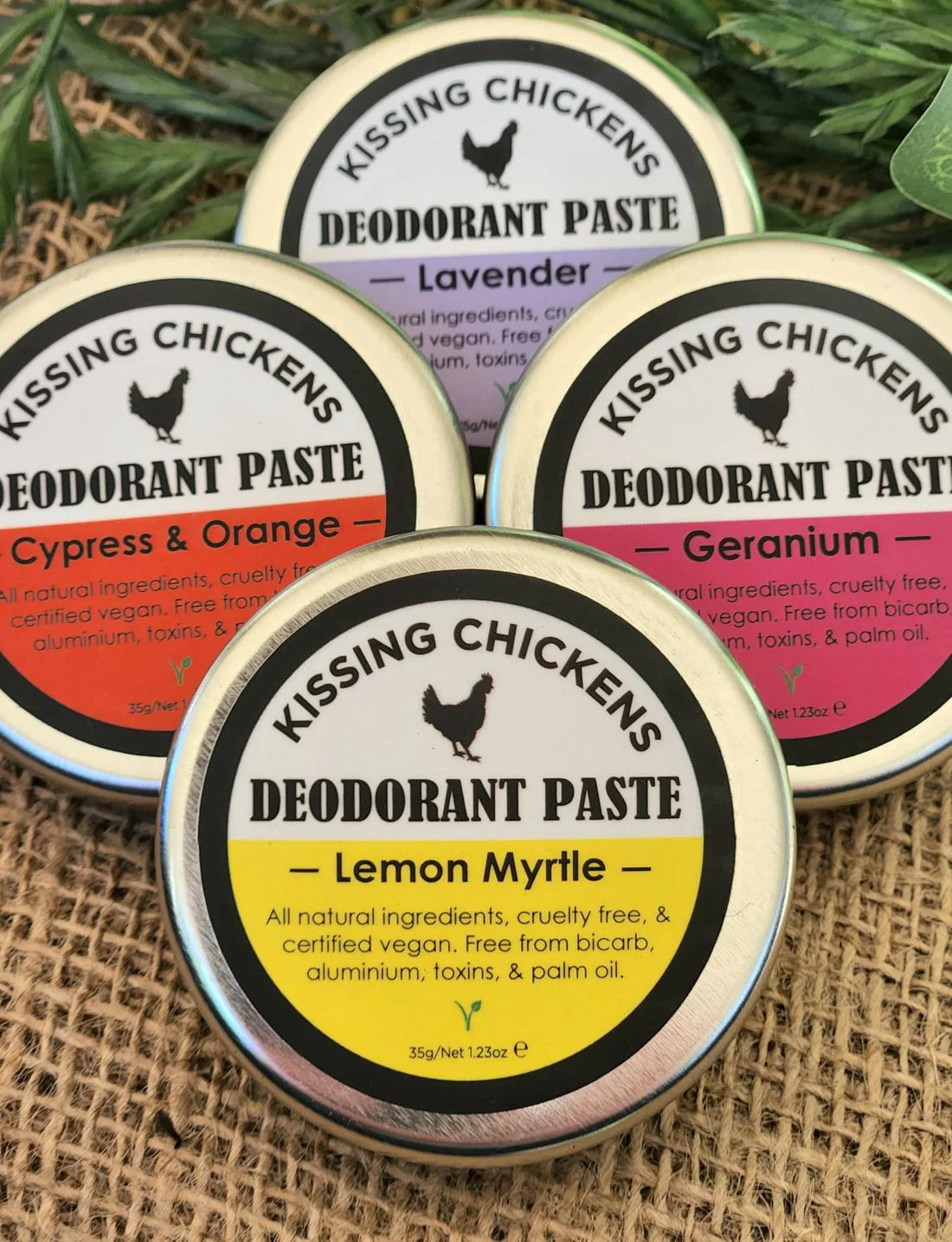 Kissing Chickens Natural Deodorant Paste Tin Lemon Myrtle