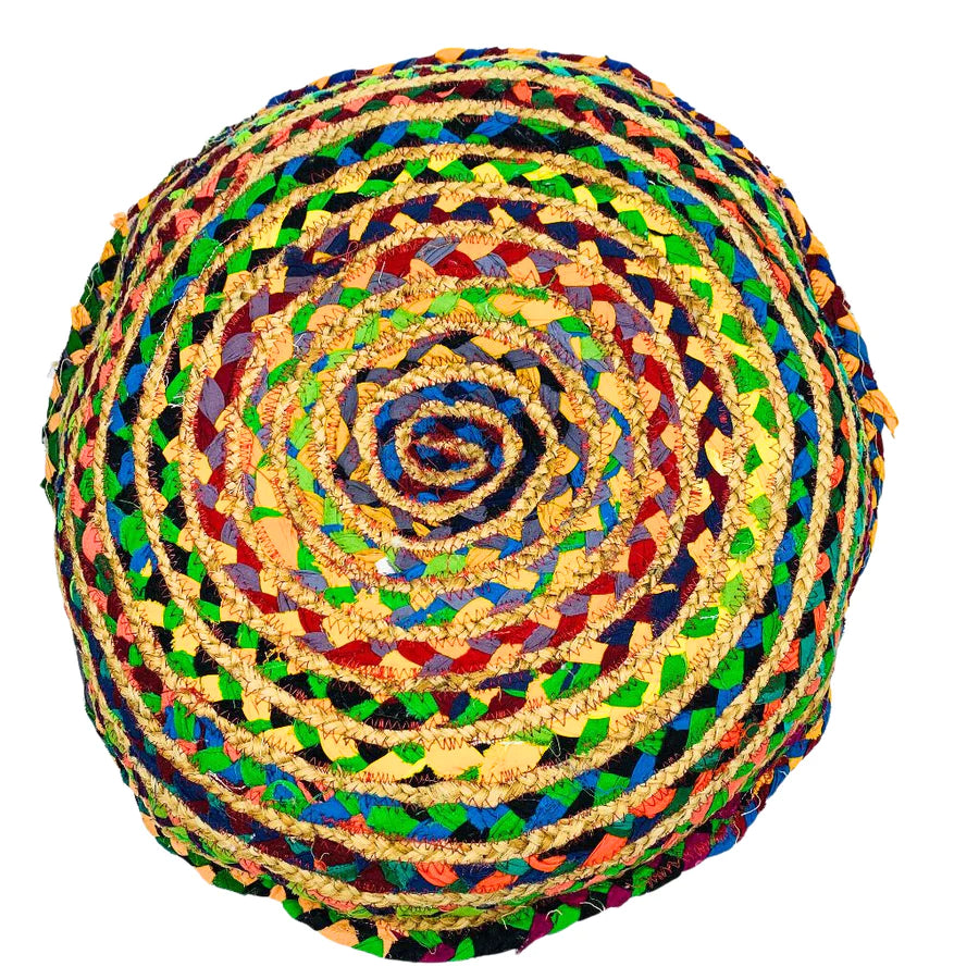 Floor Cushion // Round Jute & Cotton Meditation