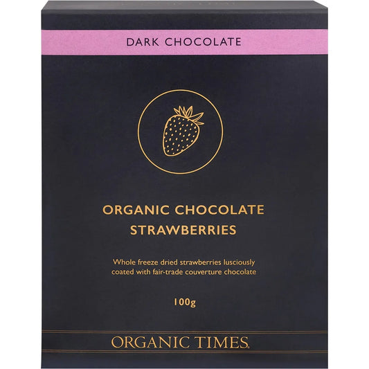 Organic Times Choc Coated Strawberry - Dark