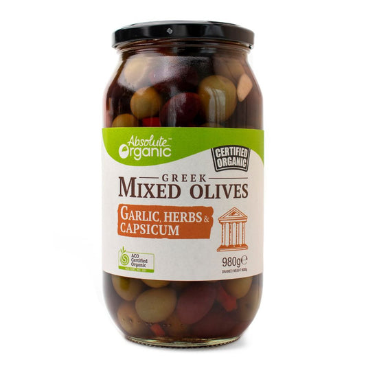 Absolute Organics - Organic Mix Olives - Garlic, Herb & Capsicum