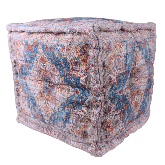 Ottoman // Cube Digital Print Aqua