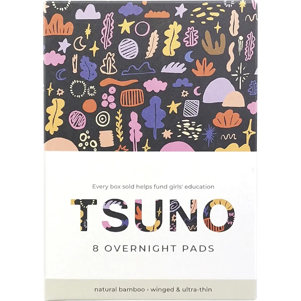 TSUNO Natural Bamboo Pads Overnight Winged & Ultra Thin