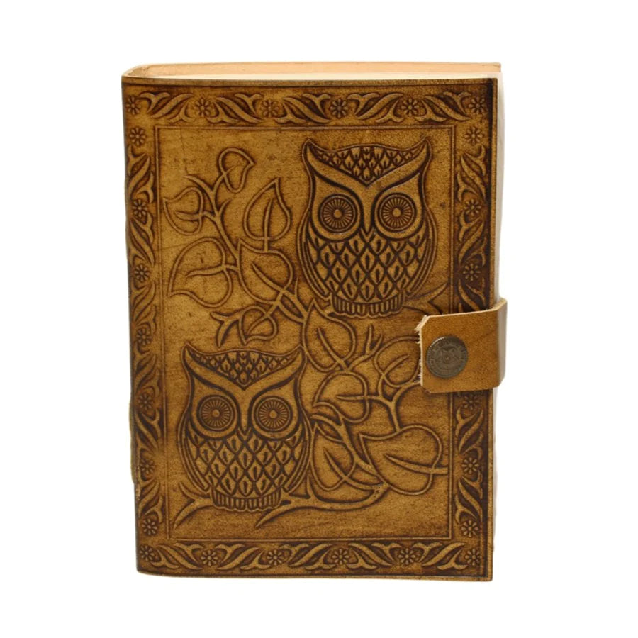 Leather Journal // Twin Owl With Metal Latch