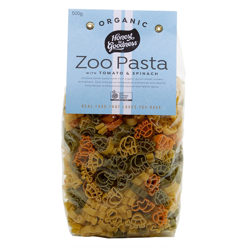 Honest To Goodness Organic Zoo Pasta with Tomato & Spinach