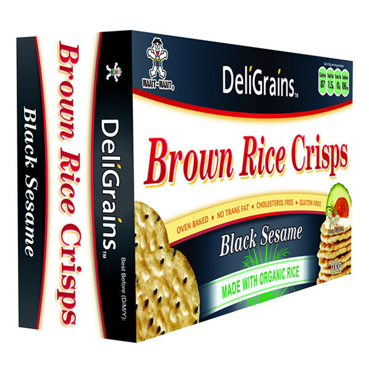 DeliGrains Brown Rice Crisps Black Sesame