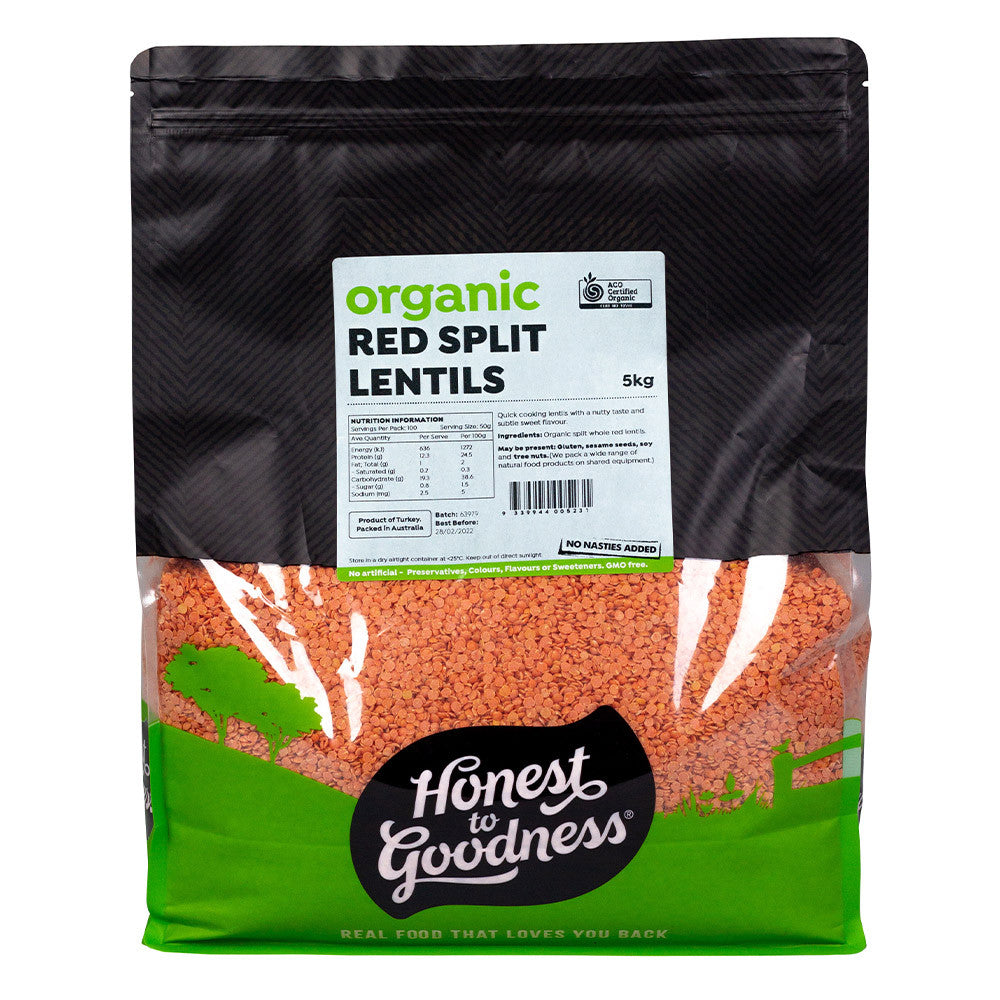 Honest To Goodness Organic Red Split Lentils